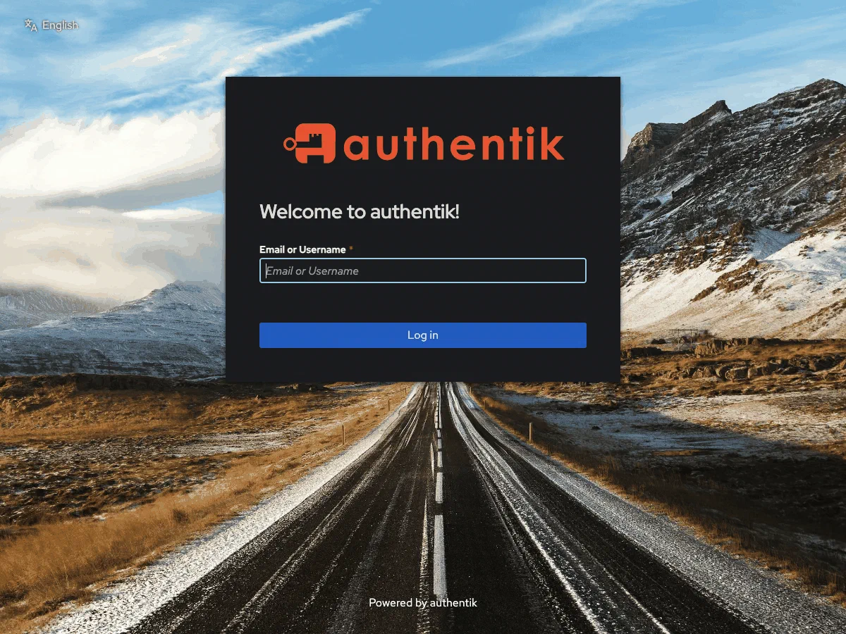 Authentik login page