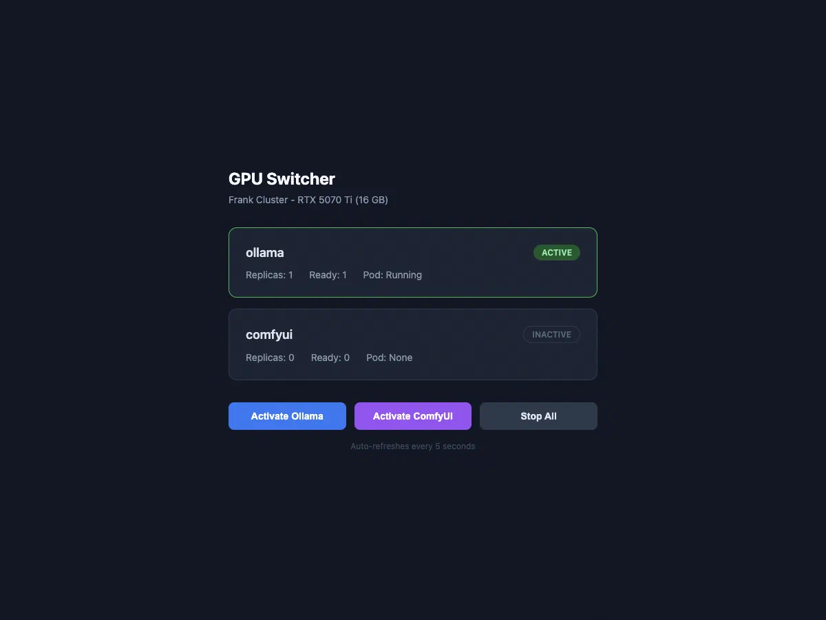 GPU Switcher web UI